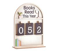 UNICRAFTALE Books Read This Year Counter Wooden Personalized Book Counter Tracker Bookshelf Decor for Reading Goal Display Bookish Gifts Accessories for Book Lovers 13x5x18.5cm