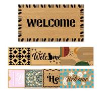 UNICRAFTALE Border Welcome Doormat 76x43cm Non-Slip Polypropylene Dirt-Trap Mat Funny Hello Outdoor Front Door Mat for Apartment Patio Garage Porch Entryway Decoration