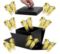 UNICRAFTALE Butterfly Explosion Gift Box Flying Butterflies Surprise Boxes Black Explosion Gift Box With 8pcs Butterfly Storage 14x14x12cm for Birthday Wedding Christmas Presents
