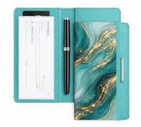 UNICRAFTALE Checkbook Cover for Personal Checkbook Mixed Styles Checkbooks Holder Duplicate Checks with Pen Holder and Cards Slots for Personal and Business Checks Rfid Blocking 7.7x4.5inch, Mixed