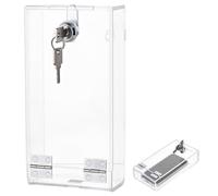 UNICRAFTALE Clear Acrylic Cell Phone Lock Box Rectangle Mobile Phone Storage Jail Box Phones Locker with 2Pcs Keys for College Essentials Helps Reduce Distractions 19.7x10x5cm