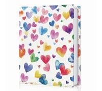 UNICRAFTALE Colorful Heart Leather Photo Album Small Mini Capacity Rectangle Plastic Photocard Holder Albums with Leather Cover and 28 Pages Inner Paper Portable Wallet Albums for Family