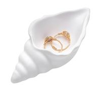 UNICRAFTALE Conch Jewelry Holder White Creative Storage Bowl Gesso Trinket Dish Conch Shell Jewelrys Tray Jewelrys Organizer Dish Bracelet Earrings Necklace Storage Plate for DIY Jewelry Christmas