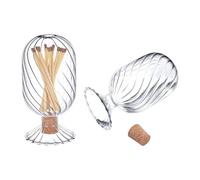 UNICRAFTALE Decorative Glass Matches Cloche Glass Match Holder Clear Match Cloche Jar Fancy Bathroom Cloches Bottle Home Decor Gifts for Candles Fireplace 5.8x11cm