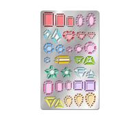 UNICRAFTALE Diamond Metal Stencils Reusable Gem Templates Burning Stencils for DIY Wood Carving Scrap Booking Journal Crafts Art Projects Drawing Engraving Long 17.7cm