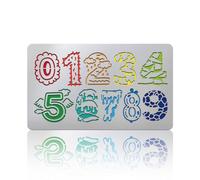 UNICRAFTALE Digital Mixed Style Metal Stencils Retro Stainless Steel Number Label Motifs Template Reusable Bookmark Label Stencil for Card Making & DIY Scrapbooking 17.7x10.1cm