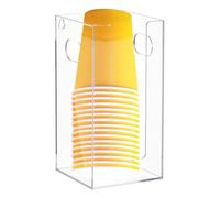 UNICRAFTALE Disposable Paper Cup Dispenser with Handles Acrylic Cup Lid Storage Organizer Coffee Cups Storage Organizer Holder for Kitchen Countertop Coffee Bar Milk Tea Shop Restaurant