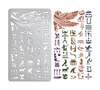 UNICRAFTALE Egyptian Hieroglyphs Metal Stencil God Nekhbet Drawing Template | Stainless Steel Material,Reusable,for DIY Painting,for Scrapbooking,Carving,Engraving,Wood Burning