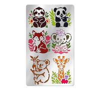 UNICRAFTALE Floral Animals Pattern Metal Stencils Retro Stainless Steel Animals Elements Template Reusable Bookmark Label Stencil for Card Making DIY Scrapbooking 17.7x10.1cm