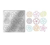 UNICRAFTALE Flower Line Quilting Stencil Metal Flower Stencil for Painting Four Seasons Flowers Stainless Steel Reusable Template for Sewing Drawing on Fabric Clothes Paper