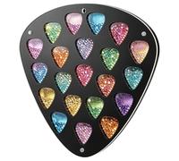 UNICRAFTALE Guitar Pick Display Case 21 Slot Acrylic Holder Three Panel Construction Black Wall Mounted Guitar Pick Storage for Music Lovers Players Collectible Decoration 208x220x2.8mm