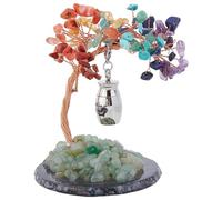 UNICRAFTALE Keepsake Urn for Ashes Tree of Life Mini Cremation Urn with Crystal Mixed Stone Memorial Sculpture and Sealed Steel Inner Vessel for Sharing Remembrance