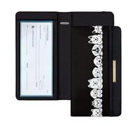 UNICRAFTALE Leather Checkbook Cover for Men and Women Dog Checkbook Holder Wallet with Pen Holders Built-in Clear Plastic Divider for Duplicate Checks Blocking Credit Card Holder Wallet