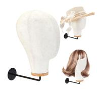 UNICRAFTALE Mannequin Heads Wall Mount Hanging Wig Stand Wall Mounted Hat Display Racks Head Wigs Holder Model Fabric Head Wigs Stand for Caps Hats Headdress Wig Making Cowboy Hat Rack