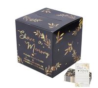 UNICRAFTALE Memory Card Boxes Set 50pcs Black Share a Memory Cards and 1pc Paper Message Box Celebration of Life Ideas Card Box Memorial Decorations for Guest Ideas Funeral Graduation Wedding