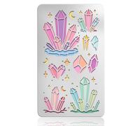 UNICRAFTALE Metal Crystal Stencils for Craft Wood Burning Gems Stars Stencil Stainless Steel Reusable Diamond Template Gem Drawing Template for Scrapbooking Decorative