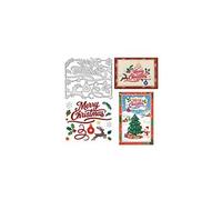 UNICRAFTALE Metal Cutting Dies Christmas Gteeting Die Cut Embossing Cutting Stencils Durable Die for Card Making Paper Crafting Photo Frame Decor DIY Scrapbooking 13x15cm