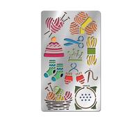 UNICRAFTALE Metal Sewing Stencils for DIY Craft Wood Burning Painting Stainless Steel Reusable Template Yarn Needle Template Metal Hat Gloves Stencil for DIY Fabric Tiles Furniture Decor 3.98"x 6.97"