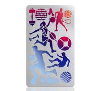 UNICRAFTALE Metal Stencil for Craft Sport Ball Stencil for Wood Burning Stainless Steel Reusable Templates Football Basketball Template for Journaling Carving Drawing Engraving Scrapbooking