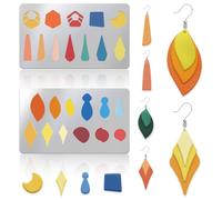 UNICRAFTALE Metal Stencil for Jewelry Stainless Steel Reusable Basic Geometry Template Wood Carving Small Stencil Teardrops Cutouts Stencils Lapidary Template for Cabochons Earrings Jewelry Making