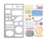 UNICRAFTALE Metal Stencil for Journaling Wood Burning Banners Stencil Stainless Steel Reusable Planner Stencils Bookmark Stencils Templates Frame Template for Diary Scrapbooking Journaling Carving