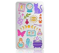 UNICRAFTALE Metal Stencil Magic Elements Stencils Reusable Fantasy Magical Tools for Stainless Steel Template for DIY Scrapbooking Photo Album Decorative Paper Card 3.98"x6.97"