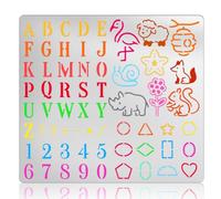 UNICRAFTALE Metal Stencils for Craft Wood Burning Alphabet Number Stencils Stainless Steel Reusable Template Cute Animal and Geometric Stencil for Journaling Drawing Carving Engraving Scrapbooking