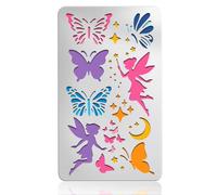 UNICRAFTALE Metal Stencils for Craft Wood Burning Butterfly Stencil Stainless Steel Reusable Fairies and Star Template Dream Theme Wood Carving Template for Scrapbooking Decorative