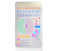 UNICRAFTALE Metal Stencils for Craft Wood Burning Circle Habit Tracker Stencil Stainless Steel Reusable Alphabet Template Journal Calendar Wood Carving Template for DIY Drawing and Engraving