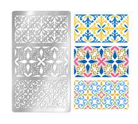 UNICRAFTALE Metal Stencils for Craft Wood Burning Corner Stencils Stainless Steel Reusable Template Corners Damask Furniture Stencil for Journaling Drawing Airbrush Carving Engraving Scrapbooking