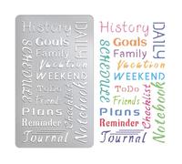 UNICRAFTALE Metal Stencils for Craft Wood Burning Daily Words Stencils Stainless Steel Reusable Templates Letter Stencil for Notebook Diary Journaling Drawing Airbrush Carving Engraving Scrapbooking