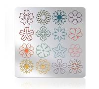 UNICRAFTALE Metal Stencils for Craft Wood Burning Flower Stencils Stainless Steel Reusable Flower Line Template Floral Stencil for DIY Journaling Drawing Airbrush Carving Engraving Scrapbooking