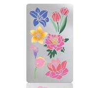 UNICRAFTALE Metal Stencils for Craft Wood Burning Flower Stencils Stainless Steel Reusable Templates Tulip Matte Stencil Floral Stencil for Journaling Drawing Airbrush Carving Engraving Scrapbooking