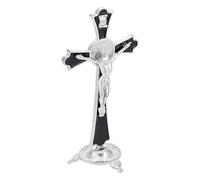 UNICRAFTALE Metal Table Cross with Platinum Standing Crucifix for Home Altar Cross Displays 10.5x7.4x20.7cm Table Crucifix Gifts for Home Decor Prayers