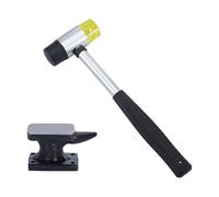 UNICRAFTALE Mini Horn Anvil Set Forged Iron Anvil with Rubber Hammer Blacksmith Forge Kit Jewelry Hammer and Block Set forging Bench Block Anvil Silversmithing Tools for Jewelry Making Metal Stamping