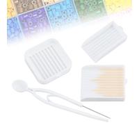 UNICRAFTALE Mini White Fuse Beads Picking Tray Kit Fuse Bead Single Needle Tweezer with 2Pcs Bead Scoop and Aligner Tray Kit Beads Plastic Sorting Tools for Crafting Jewelry Bracelet