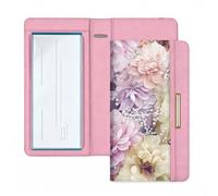 UNICRAFTALE Mixed Styles Branch Checkbook Cover for Personal Checkbook Imitation Leather Money Clips Rectangle Pu Leather Check Book Covers with Pen holders for Women, Pink, about length 195mm, width