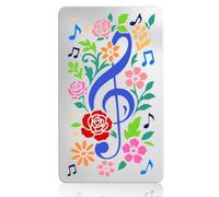 UNICRAFTALE Musical Note Stencil Metal Stencil for Wood Burning Stainless Steel Note Flower Template Reusable Template for DIY Carving Journaling Drawing Scrapbooking on Fabric Wall Paper