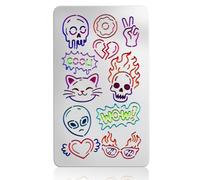 UNICRAFTALE Neon Light Stick Figure Linesn Metal Stencils Retro Stainless Steel Cute Label Motifs Template Reusable Label Stencil for Card Making Scrapbooking 17.7x10.1cm