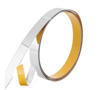 UNICRAFTALE PVC Quadrant Trim 3m Wall Molding Trim Stainless Steel Peel and Flexible Moulding Wall Corner Trim Self Adhesive for Wall Mirror Furniture Door Wardrobe Platinum 30~30.5mm Wide