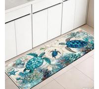 UNICRAFTALE Rectangle Laundry Room Rug Runner 50x150cm Turtle Style Mat Anti-Slip Backing Sponge Doormat Diatomaceous Mud Mat Kitchen Rugs Waterproof for Bathroom Floor Doormats Decor for Summer