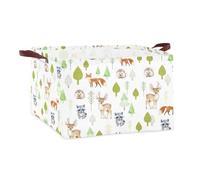 UNICRAFTALE Rectangular Storage Basket Collapsible Toys Bin Animal Toy Storage Basket Fabric Organizer Bin Closet Shelf Baskets for Clothes Doll Storage Tool Room Decor