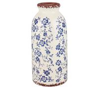 UNICRAFTALE Rustic Blue And White Ceramic Flower Vase, 92.5x197mm | Vintage Style,Rustic Design,Modern Farmhouse Decor,Decorative Tabletop,For Mantel Living Room Bookshelf