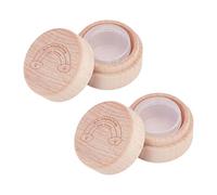 UNICRAFTALE Small Cremation Urn 5.1x3.55cm Prints Pet Ashes with Acrylic Box Wooden Memorial Ashes Holder with Rainbow Pattern Mini Keepsake Ash Container for Ash