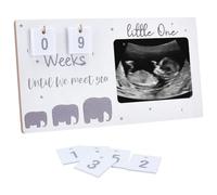 UNICRAFTALE Sonogram Picture Frame 4"x3" Ultrasound Photo Frame with Changeable Countdown Week Numbers Pregnancy Announcement Ideas Great Gift for Expecting Mom Parents 9"x5"