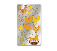 UNICRAFTALE Stainless Steel Chicken Templates Metal Rooster Stencils Farm Animal Notes Painting Stencil Reusable Craft Stencils for Notebook Diary Scrapbook Wood Burning Engraving