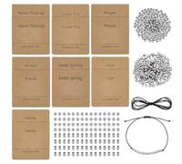 UNICRAFTALE Stainless Steel Morse Code Bracelet Making Kit 150Pcs Round Spacer Beads 150Pcs Long Tube Beads 7 Styles 14Pcs Morse Code Decoding Card and Waxed Cord for DIY Bracelet Jewelry Making