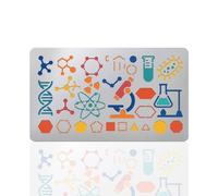 UNICRAFTALE Stainless Steel Templates Metal Chemistry Molecule Stencil for Craft Drawing Reusable Molecular Code Templates for DIY Laboratory Notes Drawing Scrapbook Wood Burning
