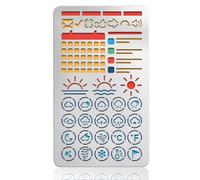 UNICRAFTALE Stainless Steel Weather Stencils Journal Mood Record Templates Sunrise Cloudy Rainy Stancils for DIY Crafts Reusable Wood Burning Engraving Scrapbooking 17.7x10cm