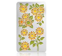 UNICRAFTALE Sunflower Stencils Painting on Wood Wall Reusable Flower Stencil Stainless Steel Summer Pattern Drawing Templates Painting Stencil for Canvas Fabric Garden Fence Furniture Crafts Mural